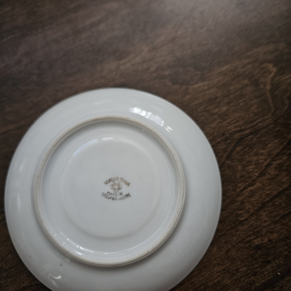 Vintage Robin Egg Blue Pedestal Demitasse Cup & SaucerGold Trimmed with Floral - Picture 7 of 7